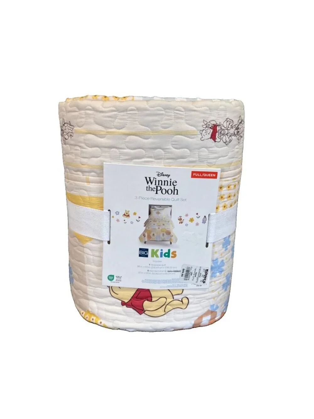 BIG Kids Disney Winnie The Pooh 3 Piece Reversible Quilt Set Full/Queen NWT